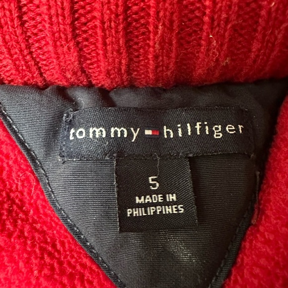 Tommy Hilfiger Boys Youth Navy Blue and Red Puffer Winter Jacket with Hood Sz. 5 - Picture 5 of 11